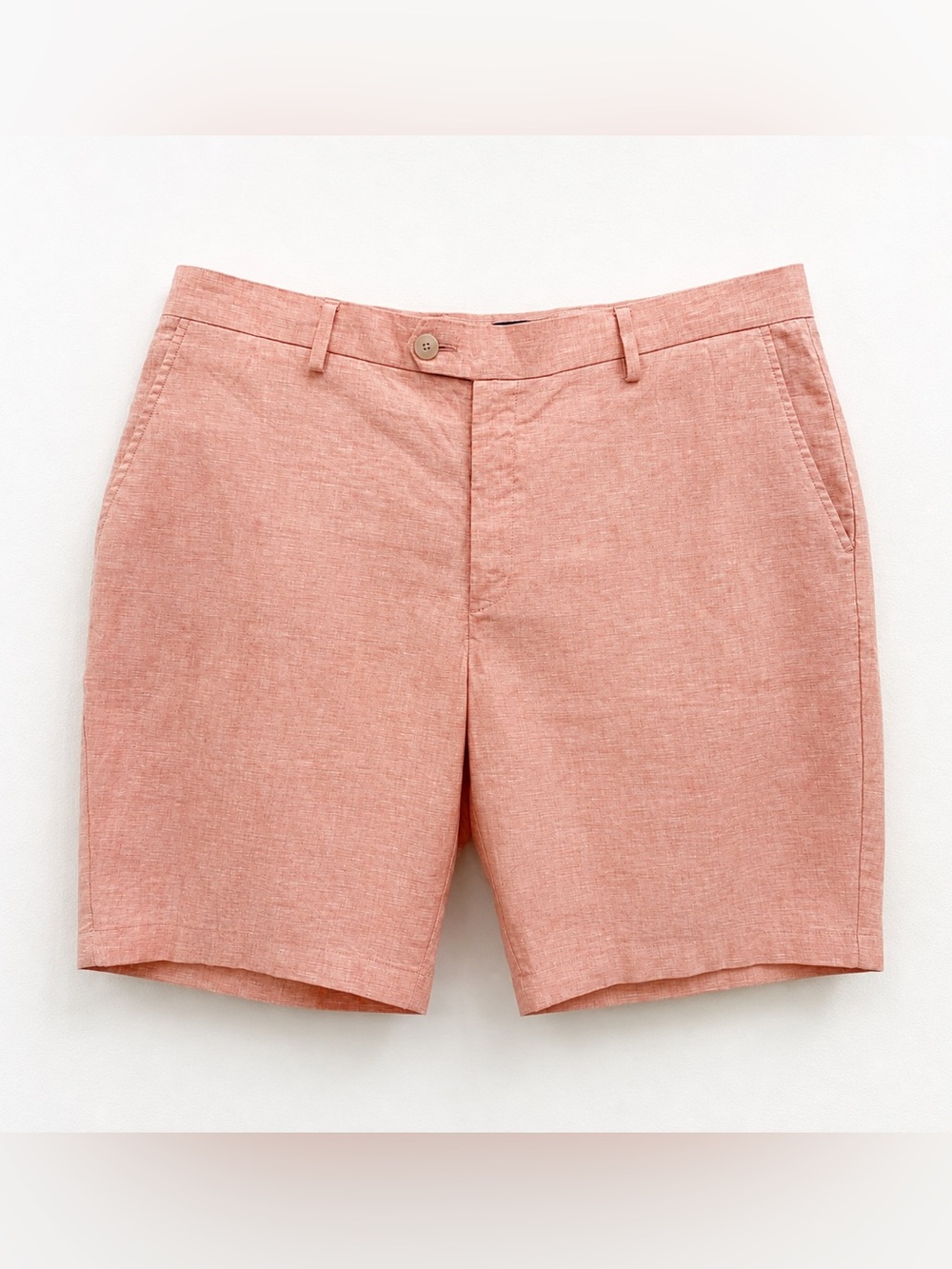 Jos A Bank Linen Blend Shorts 38R Coral Pink Tailored Fit Preppy